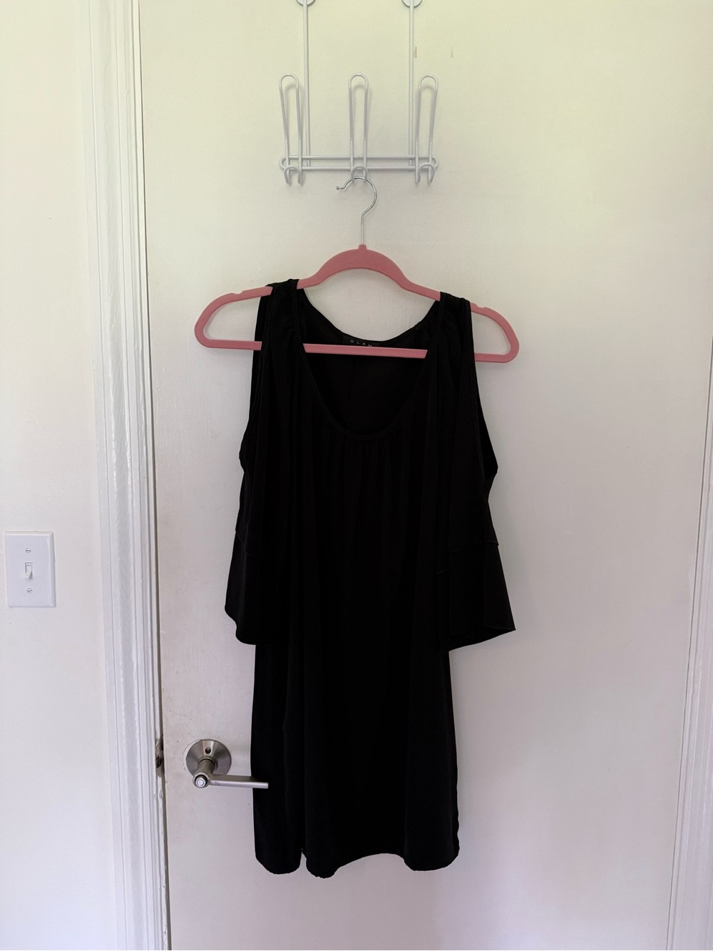 glam Black Cold-Shoulder Mini Dress